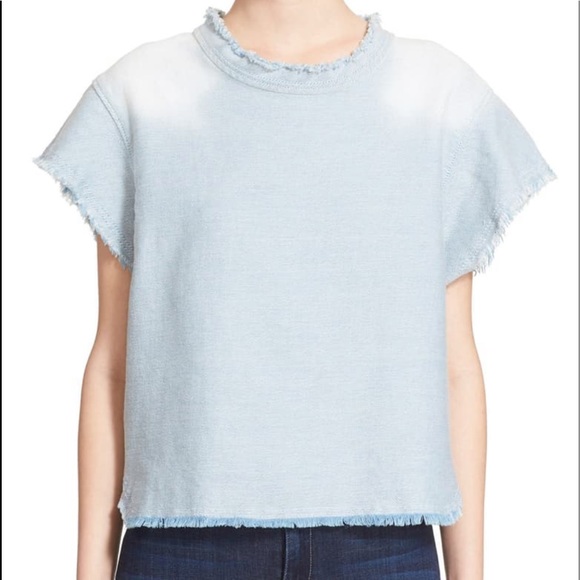 IRO Tops - IRO Frayed Edge Denim Top